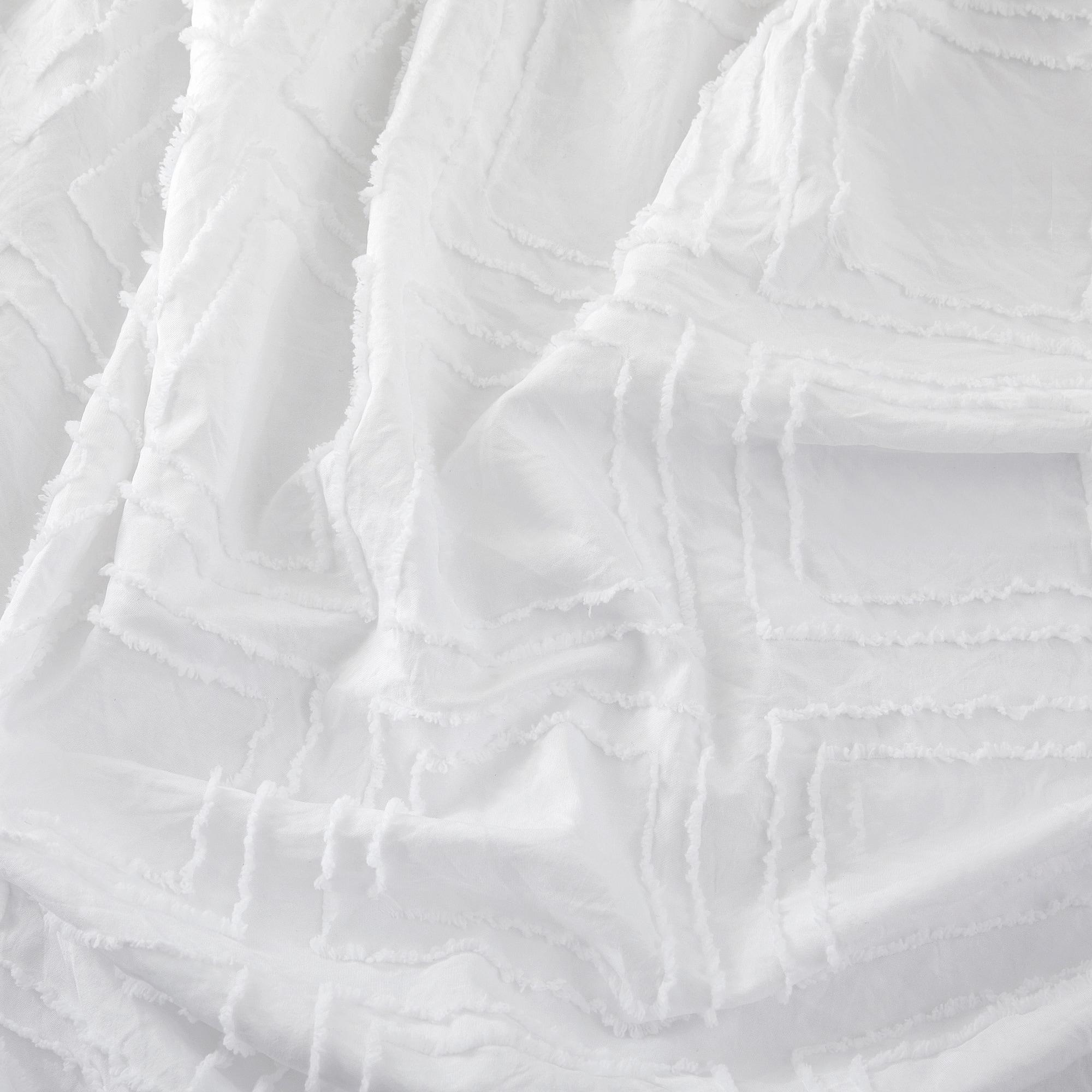 Tufted Clipped Jacquard Geometric Oversized Duvet Cover & - Picture 65 of 127