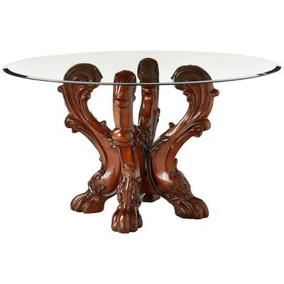 Imperial Dining Table with Pedestal, Cherry Oak Brown