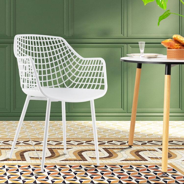 Set of 4 Heavy Duty Modern Dining Chair with Airy Hollow Backrest - 22.5" x 21" x 34"
