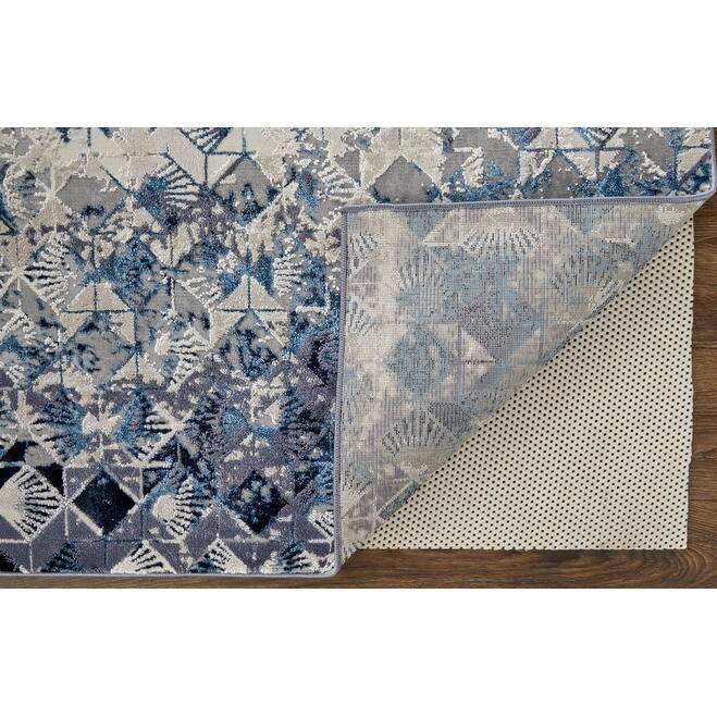 Xifay Power Loomed Distressed Geometric Modern Non Skid Area Rug By HomeRoots - 4' x 6'