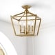 preview thumbnail 17 of 21, Milton Mini Lantern 4-Light Iron Modern Farmhouse LED Flush Mount, by JONATHAN Y Brass Gold