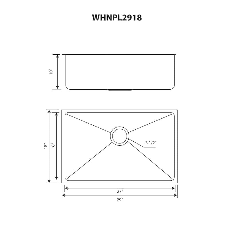 Whitehaus Collection Noah Plus Stainless Steel Undermount Kitchen Sink