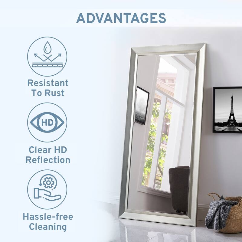 Framed Bevel Leaner Full Length Rectanglar Floor Mirror