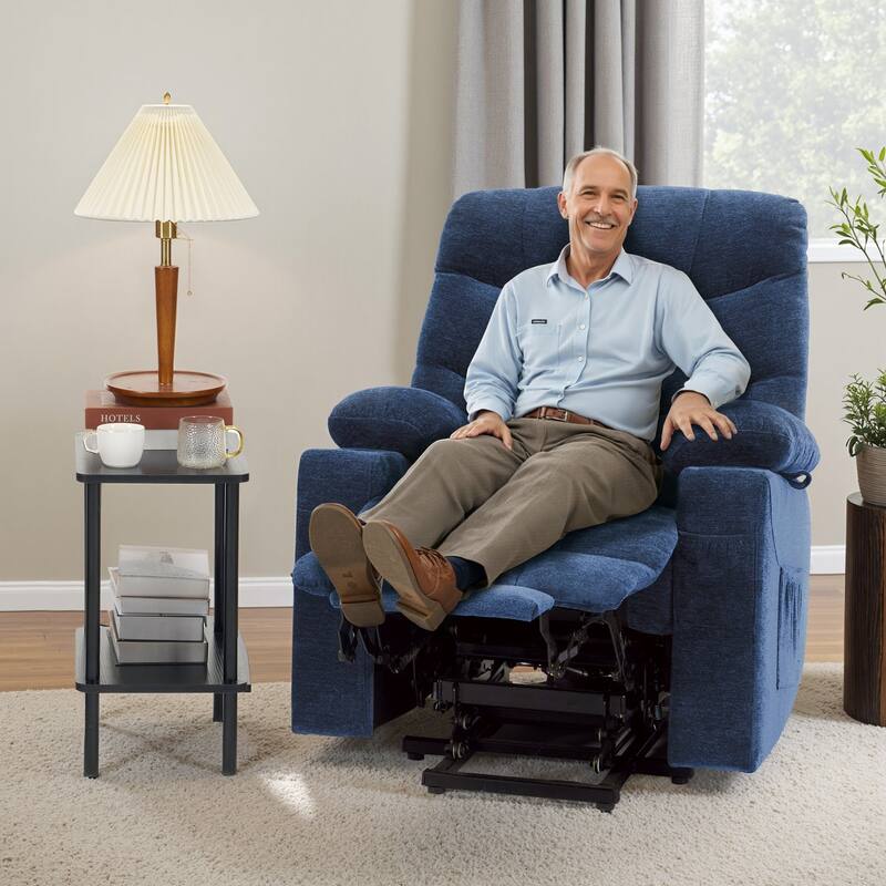MCombo Power Lift Recliner Chair with Extended Footrest for Elderly People, Fabric