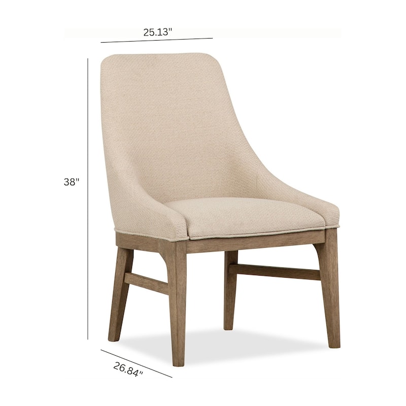 Magnussen Home Tristan Swiss Coffee Upholstered Arm Chair Two Pack - 25.13''W x 26.84''D x 38''H