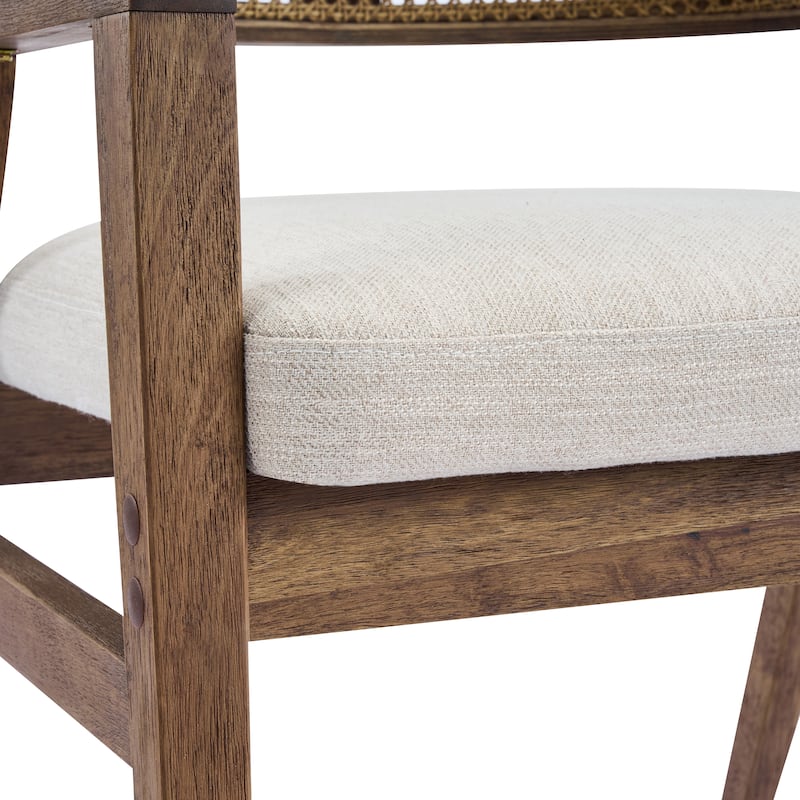 Christopher Knight Home - Mid-Century Extendable Dining Table Set with Upholstered Cane Back Dining Chairs