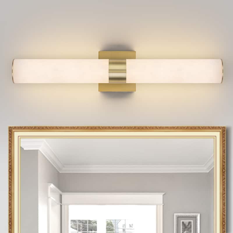 Starsky LED Dimmable Real Alabaster Cylindrical Wall Sconce - Gold