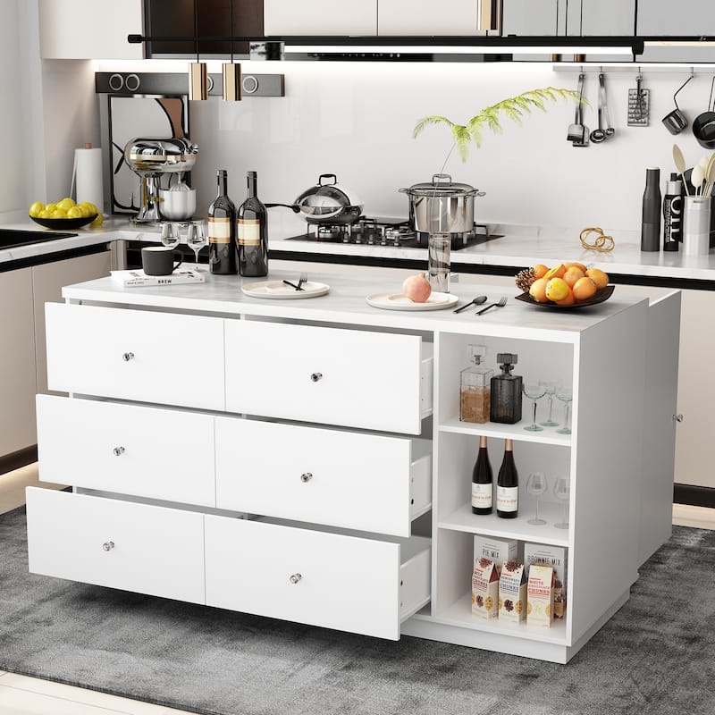 Console Table Sideboard for Seamless Storage Any Room Drawers Cabinet - 63"