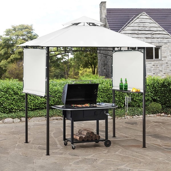 13Ft x4.5Ft Backyard Patio BBQ Grill Gazebo with Bar Counters