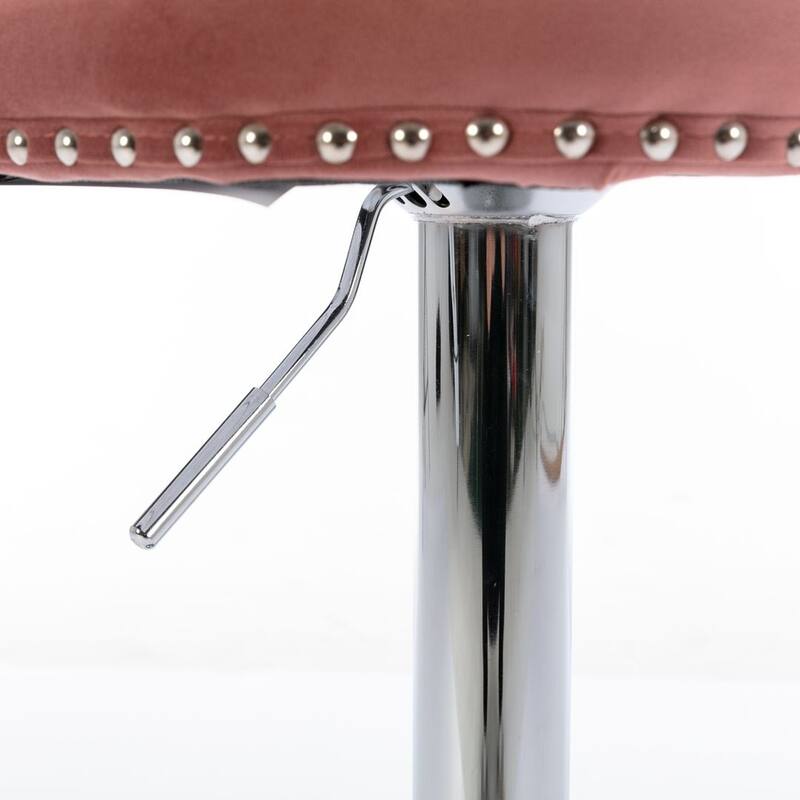 Bar stools with Backs Luxurious Velvet Swivel - Adjustable Height, Set of 2