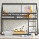 preview thumbnail 1 of 3, Safety and Quality Guaranteed Floor Bunk Bed with Ladder, Rubber Wood & House-Shaped, Twin over Twin, Black Black