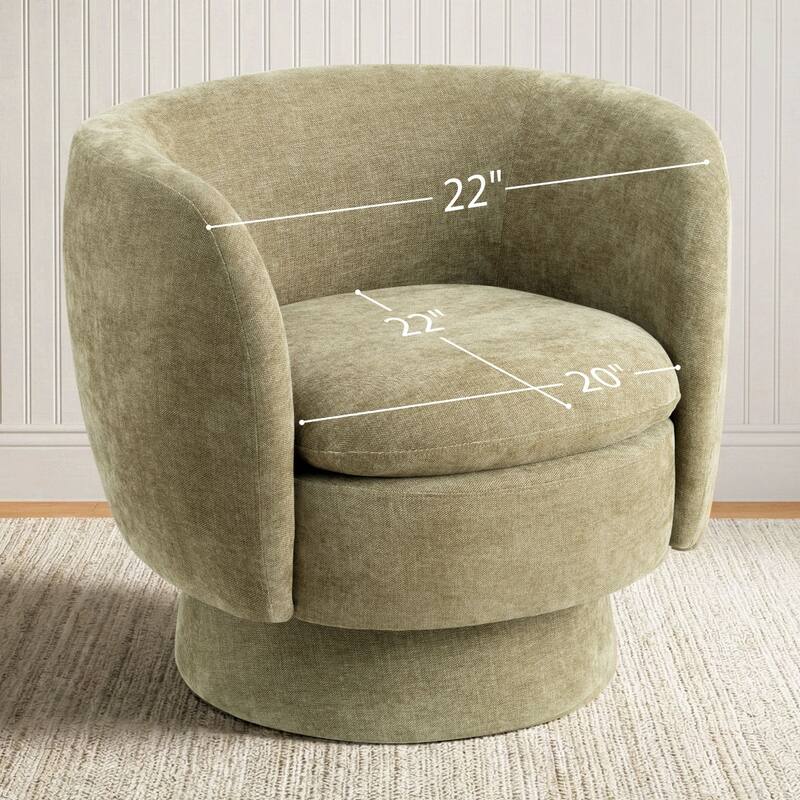 Upholstered Swivel Barrel Accent Chairs(Set of 2)