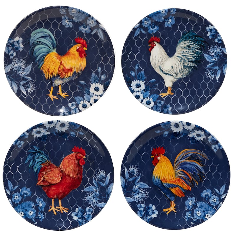Certified International Indigo Rooster 16-piece Dinnerware Set, Service for 4