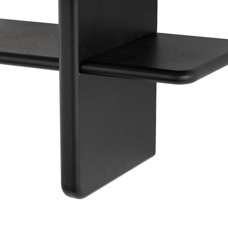 Wood Handmade 6 Shelf Wall Shelf - Light Brown or Black - Roche River Decor