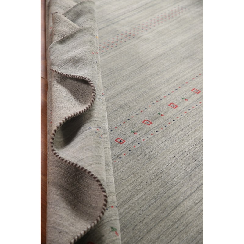 Tribal Gabbeh Area Rug Hand-Knotted Wool Carpet - 8'4"x 9'8"