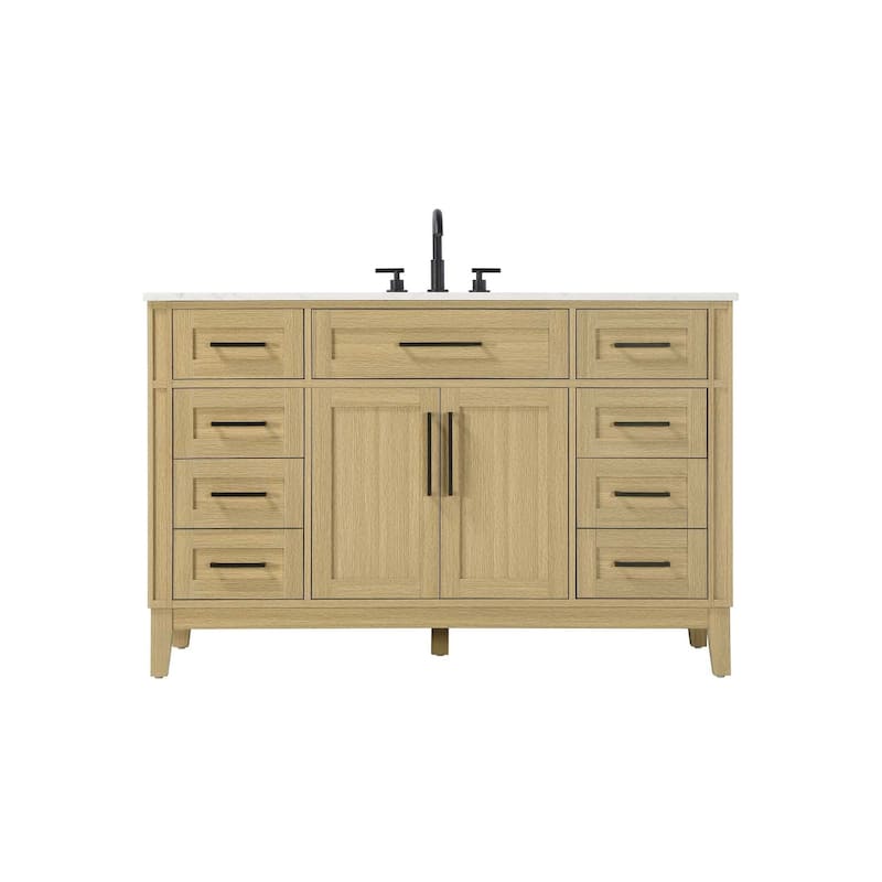 Rachel Single Bathroom Vanity (48-60 inch) - Honey Brown - 54"