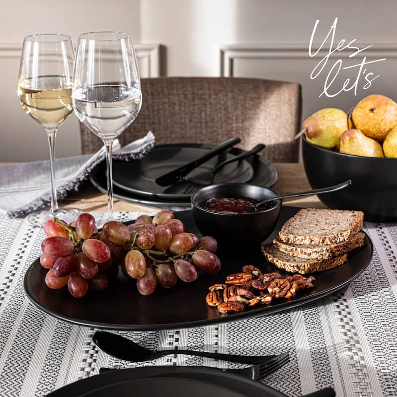 over&back Coupe Semi Matte Stoneware Oval Serving Platter