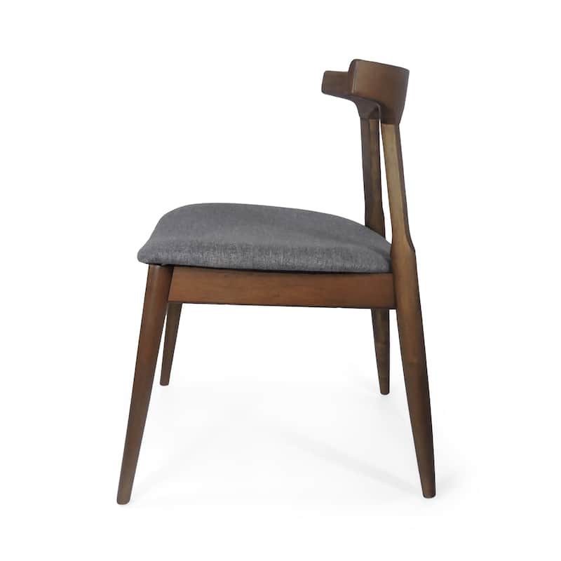 Cowen Upholstered Fabric and Rubberwood Dining Chairs (Set of 2) by Christopher Knight Home