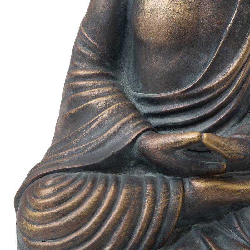 Glitzhome Zen-Style MgO Meditating Garden Buddha Statues Monk Sculpture Indoor Outdoor