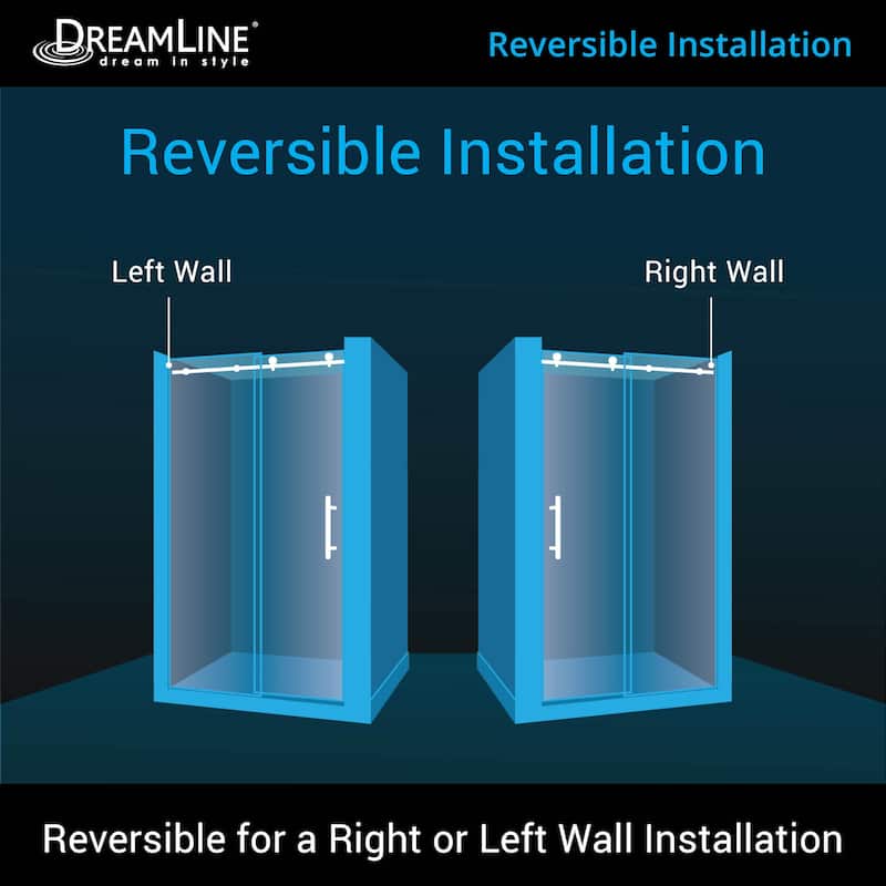 DreamLine Enigma-X 44-48 in. W x 76 in. H Fully Frameless Sliding Shower Door - 44" - 48" W