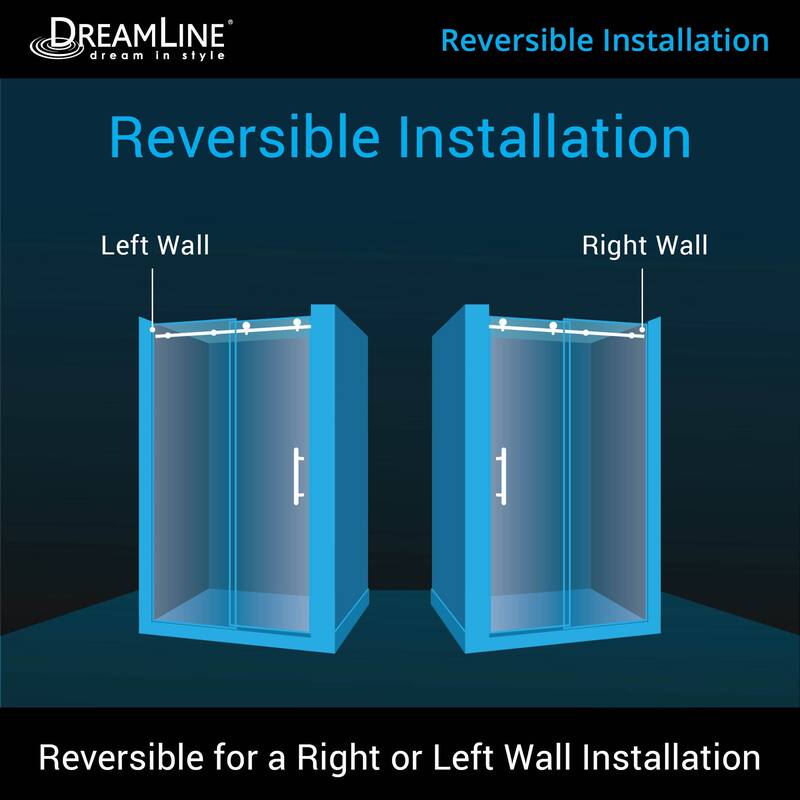 DreamLine Enigma-X 56-60 in. W x 76 in. H Fully Frameless Sliding Shower Door - 56" - 60" W