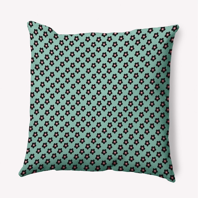 Flower Power Decorative Throw Pillow - Spring Green - 18" x 18"