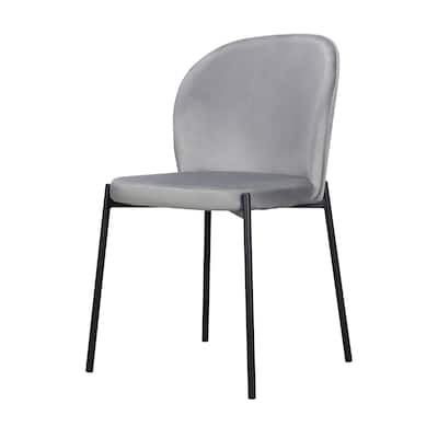 Dining Chair with Fabric Seat and Black Metal legs