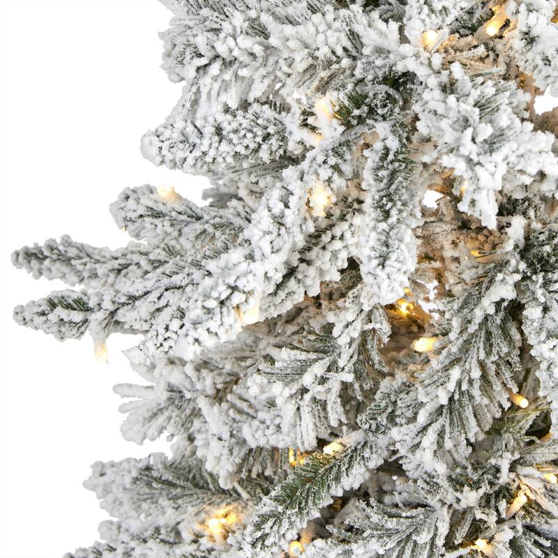5ft Artificial Christmas Tree with Warm Lights & Bendable Branches - Holiday Decor - White - 60