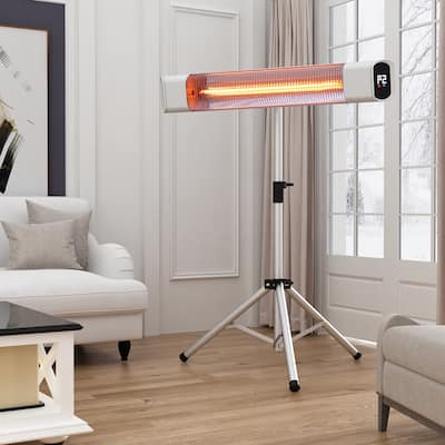 FAMAPY Carbon Fiber Electric Wall Mounted Heater w/ Adjustable Stand - 20"W x 33.5"L x 5.1"H