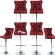 preview thumbnail 61 of 76, Swivel Velvet Bar Stools Sliver Pesdestal (Set of 6) Set of 6 - Burgundy Velvet