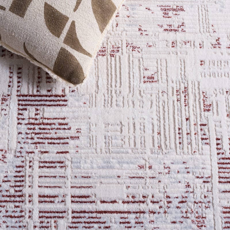 SAFAVIEH Whisper Mahtab Contemporary Fringe Rug