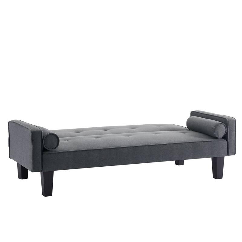 Linen Fabric Modern Convertible Sofa Bed with Removable Armrests