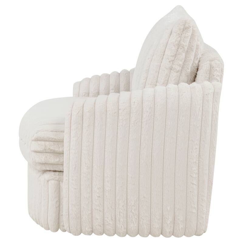 Sarco Corduroy Upholstered Swivel Accent Arm Chair - 38.25" x 34.25" x 37"