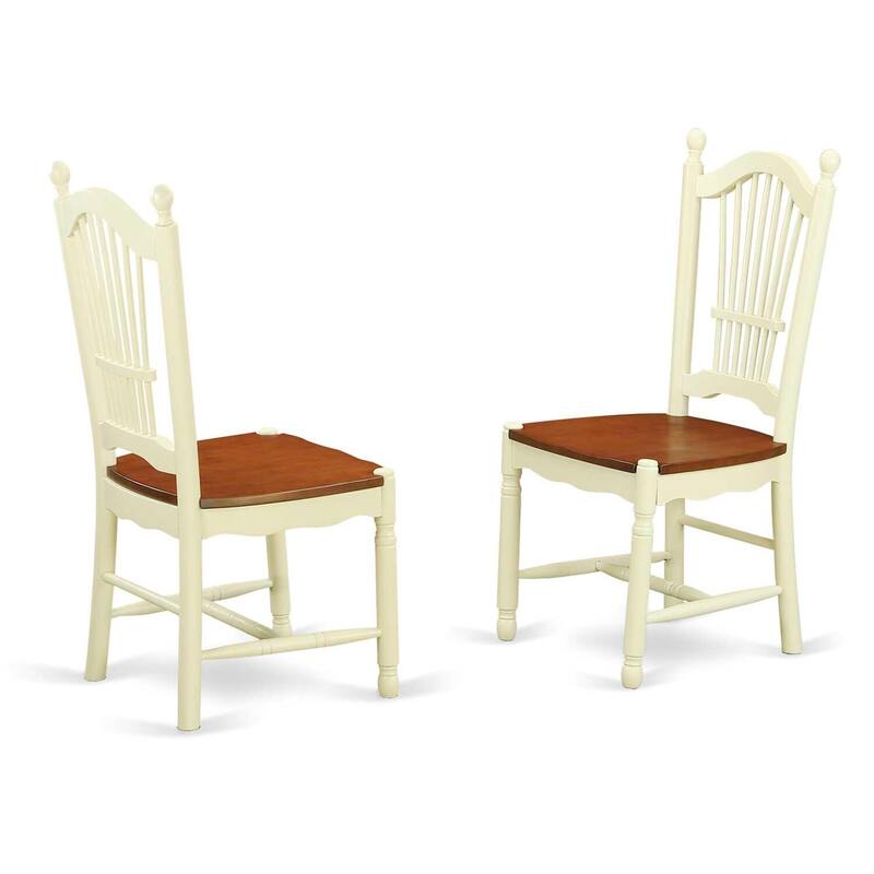 HomeStock 3-Pc Buttermilk and Cherry Solid Wood Top - Round Dining Room Set - Seats 4