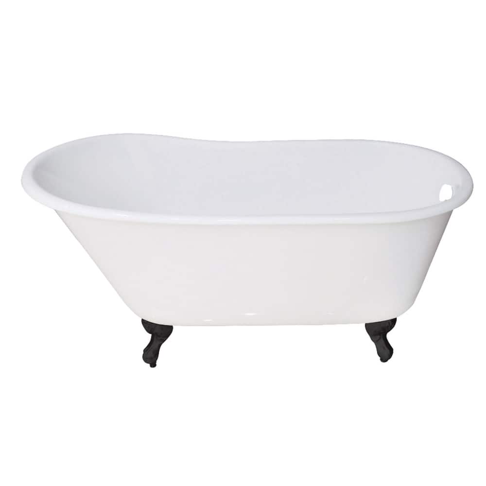 Kingston Brass Aqua Eden 53" Clawfoot Cast Iron Soaking Tub with