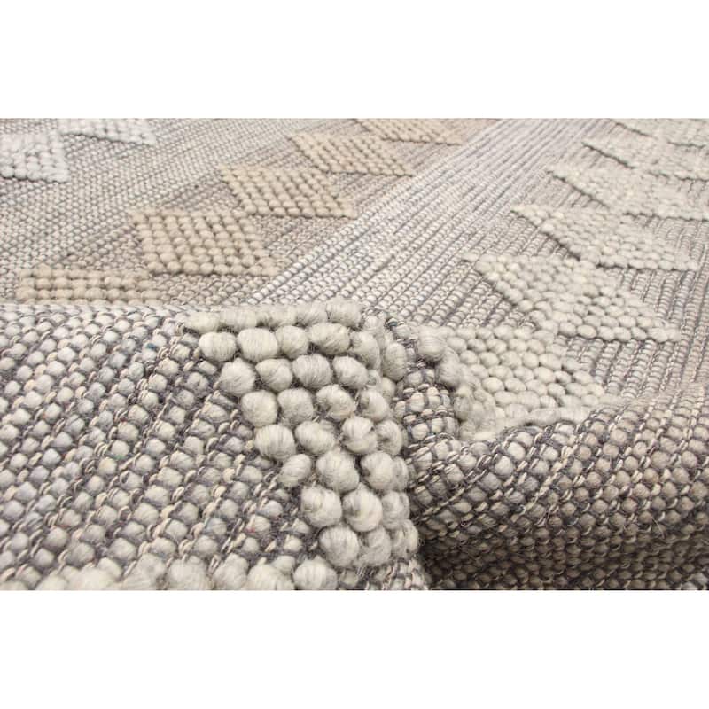 ECARPETGALLERY Braid weave Sienna Khaki Wool Rug - 6'1 x 9'0