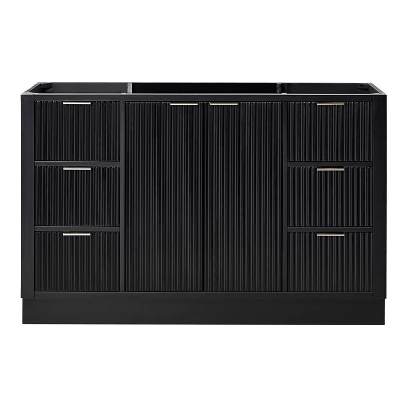 Ariel P54-BC Milan 54" Single Free Standing Vanity Cabinet - Black / Brushed Nickel Hardware