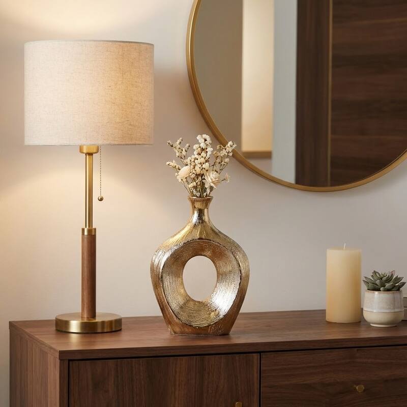 Modern Oval Ceramic Table Vase Cut-Out Design