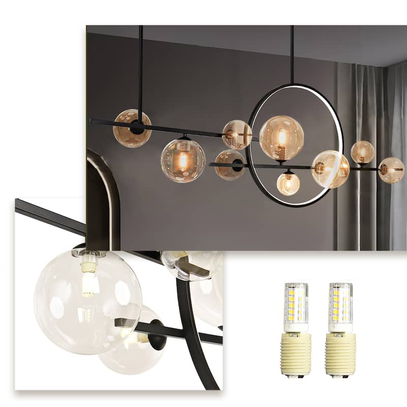 56in. 10-Light Sputnik Island Linear Pendant Lamp