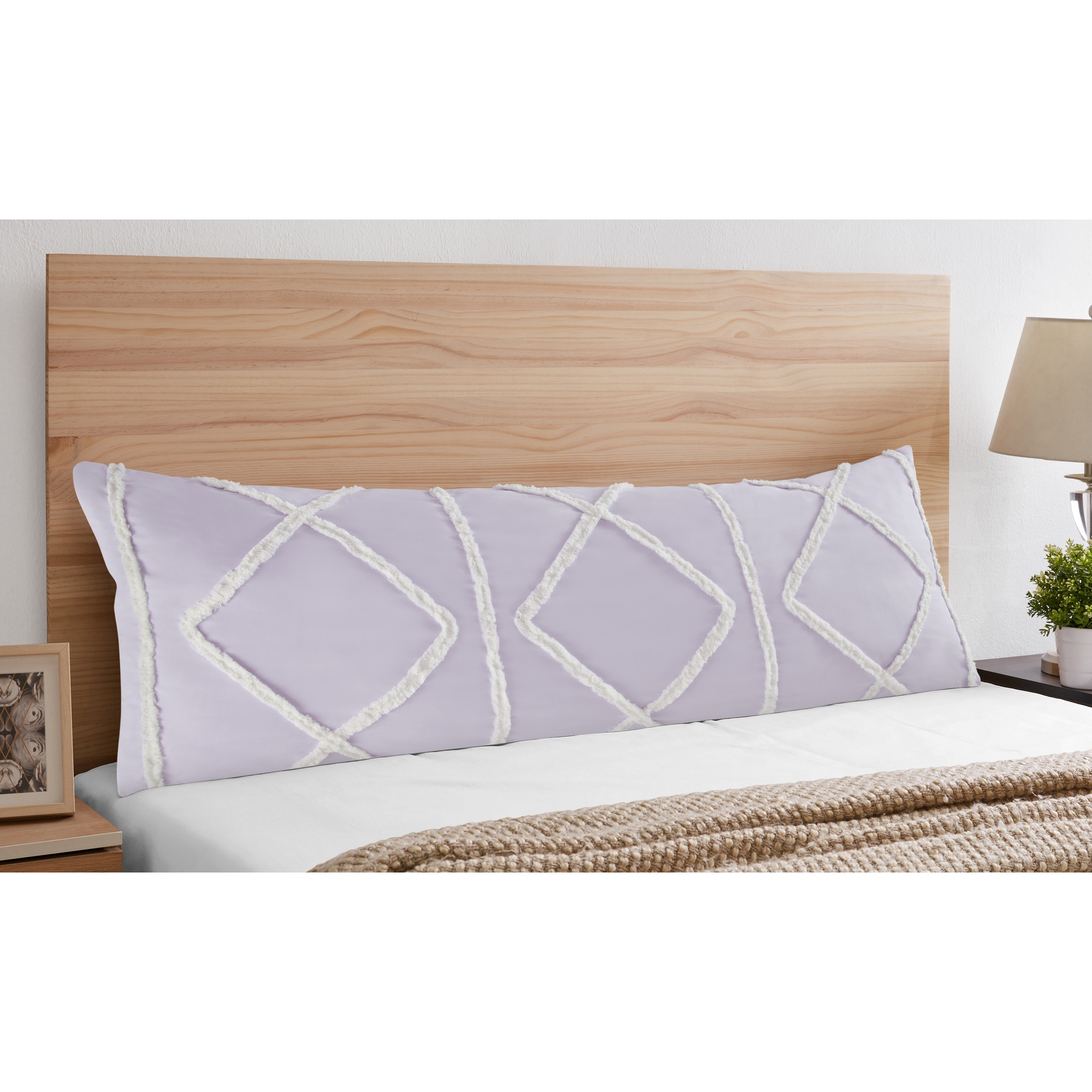 Sweet Jojo Designs Lavender Purple Bohemian Boho Chic Body Pillow Case Pillow Not Included Farmhouse Shabby Macrame Minimalist