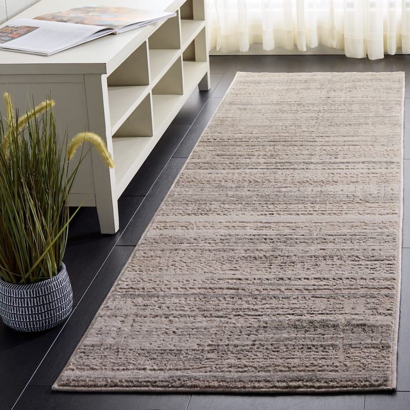SAFAVIEH Prestige Mirtie Contemporary Rug - 2' x 7' Runner - Ivory/Grey