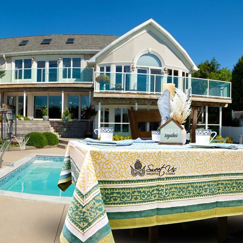 Cotton Floral Garden Tablecloth Rectangle