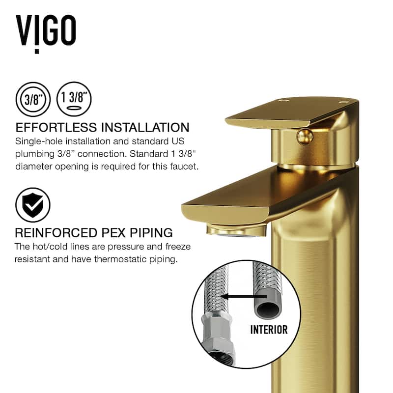 VIGO Norfolk 11" H Single Handle Single Hole Bathroom Vessel Faucet