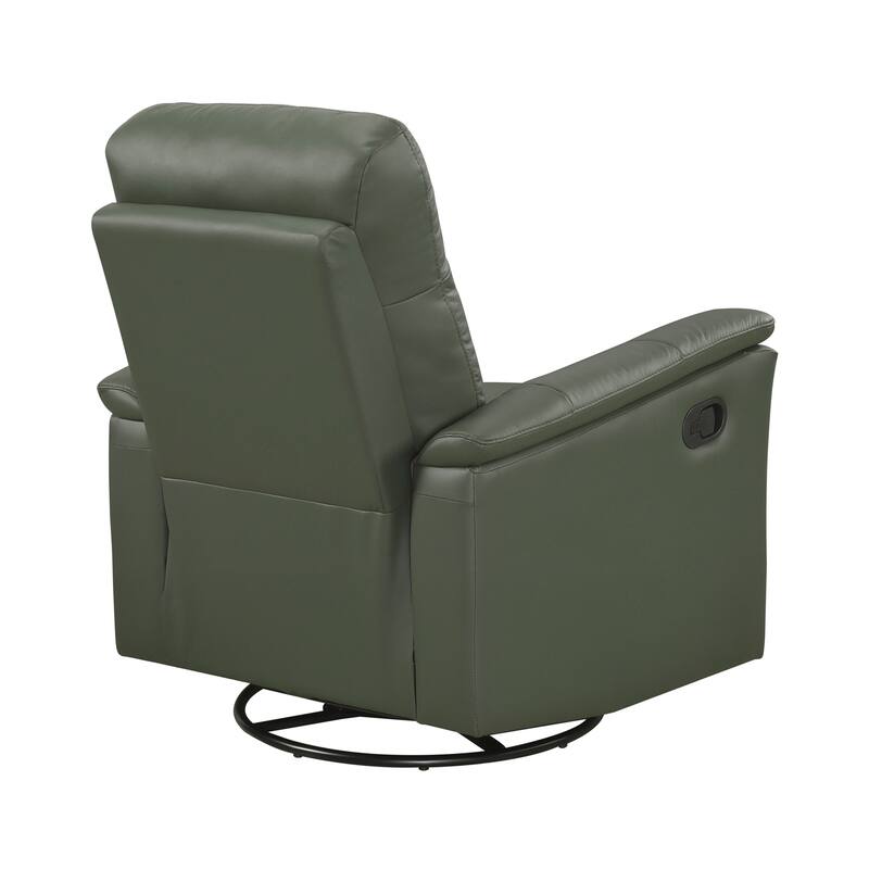 Monte 35.5" Leather Swivel Glider Manual Recliner - 360-Degree Swivel