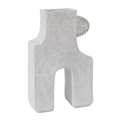 Sagebrook Home Omix, 21"H Abstract Vase, White, Novelty, Ecomix, Contemporary, 21"H, Solid Color