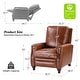 preview thumbnail 58 of 57, Cigar Mid-century Modern Genuine Leather Recliner with Solid Wood Legs and Nailhead Trim Set of 2 by HULALA HOME