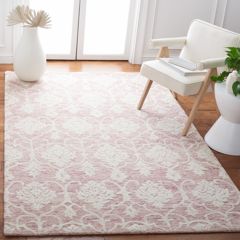 SAFAVIEH Handmade Metro Elixabete French Country Wool Rug - 5' x 8' - Pink/Ivory