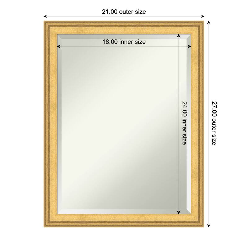 Owen Gold Beveled Wood Framed Bathroom Vanity Wall Mirror - Owen Gold - 21 x 27 in