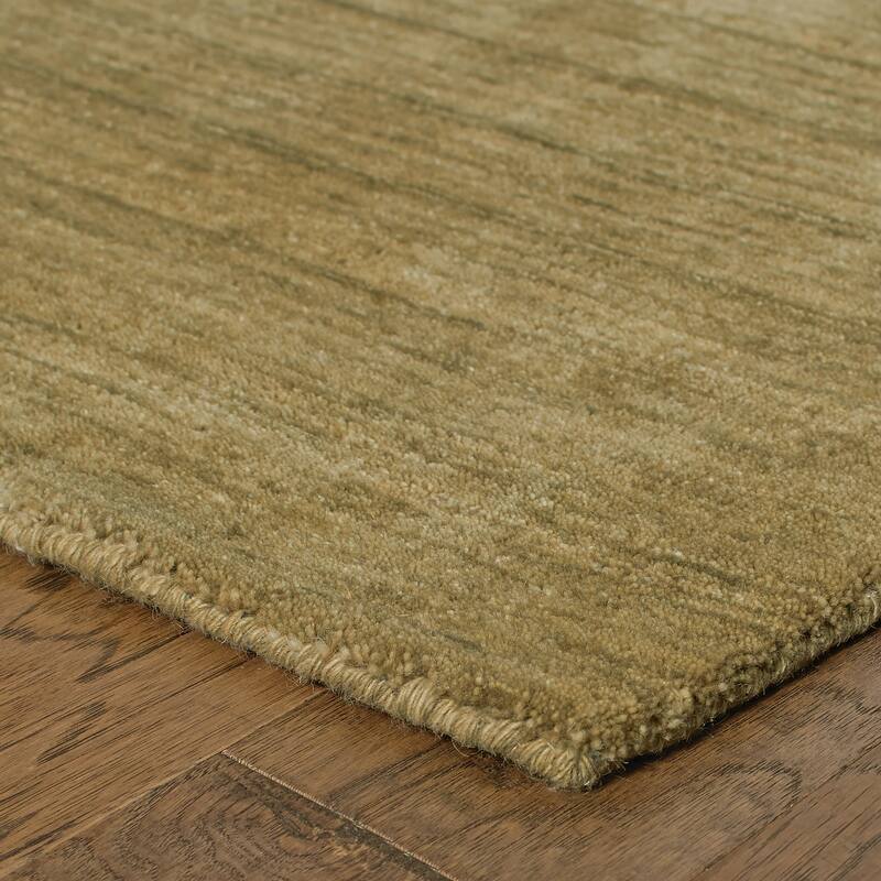 Style Haven Heathered Solid Hand-crafted Plush Wool Area Rug