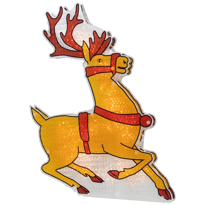 Lighted Reindeer Window Silhouette Christmas Decoration - 18"